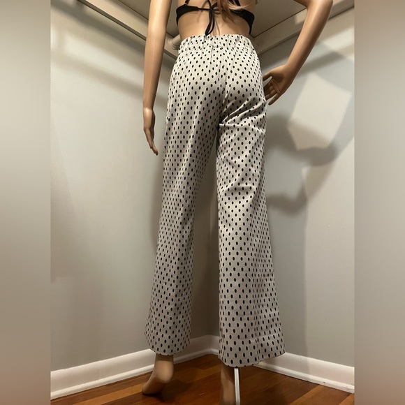 Vintage Polkadot Elastic Waist High waisted Bellbottom 70s Pants XS/XXS - Picture 2 of 10